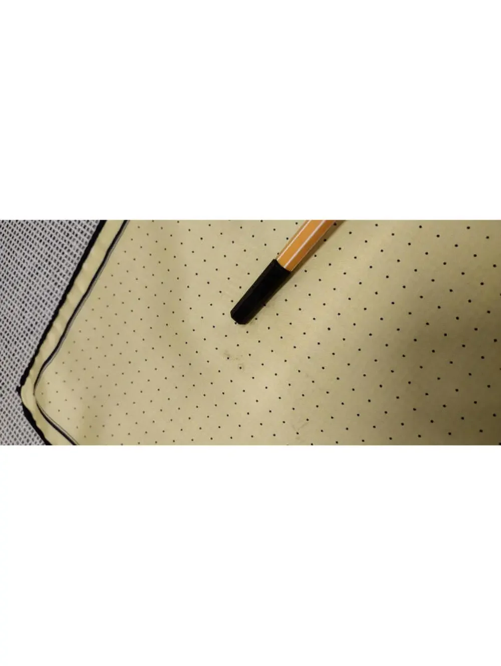 Vintage Yellow Silk Handkerchief Dark Navy Blue Dotted dots dot 19 inch Scarf